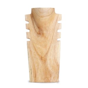 Busto Expositor cuello gargantilla Madera con Ranuras 40cm
